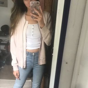 Hinge light pink bomber jacket women’s S